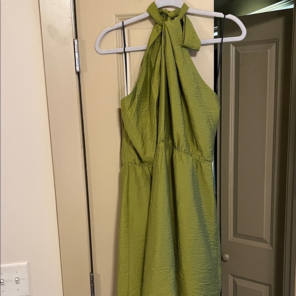 H&M Olive Halter Neck Blouse